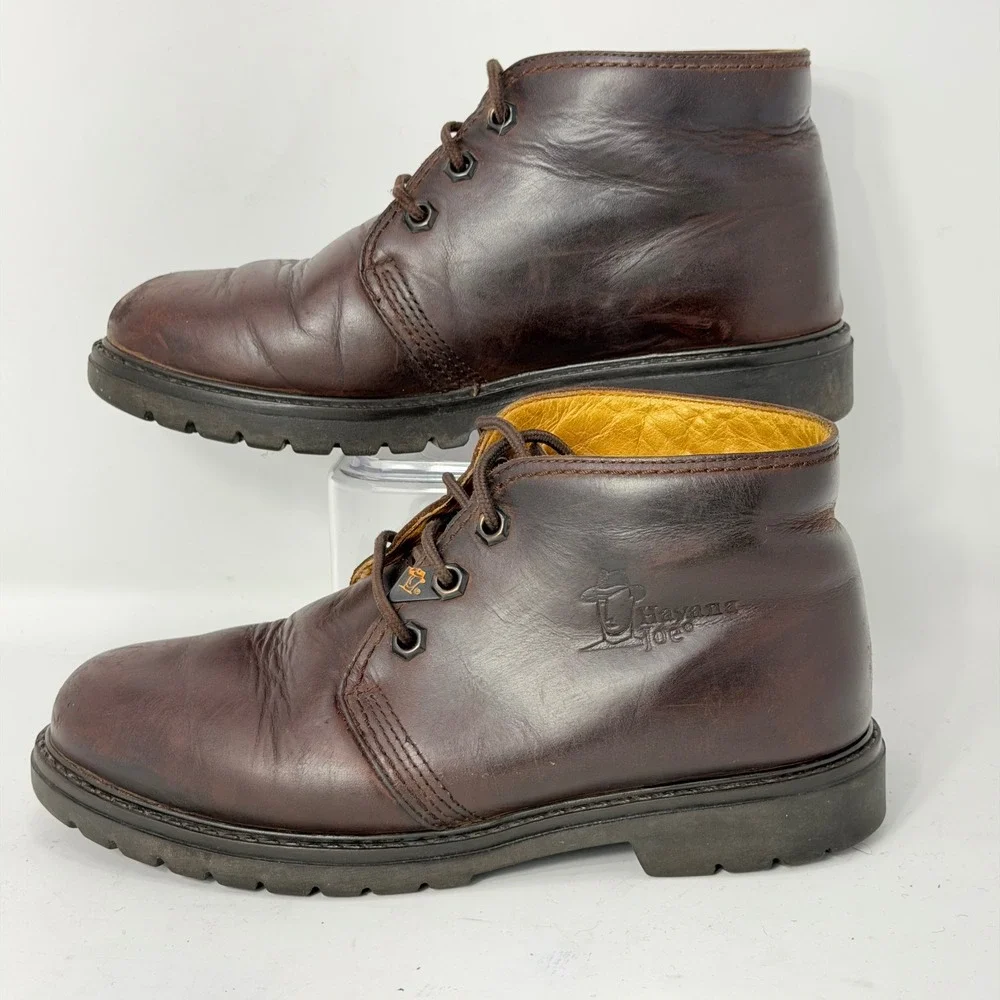Havana Joe Brown Leather Chukka Boots Spain 201-B Women Size 8 Ankle Lug Sole